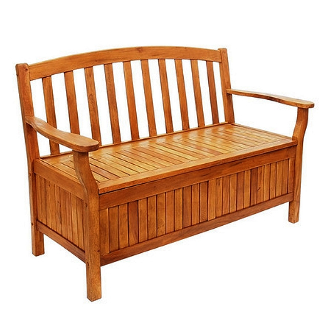 Eucalyptus 4 Foot Hardwood Patio Storage Bench