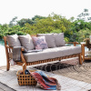 Teak Deep Seating Outdoor Daybed Sofa with Cushions