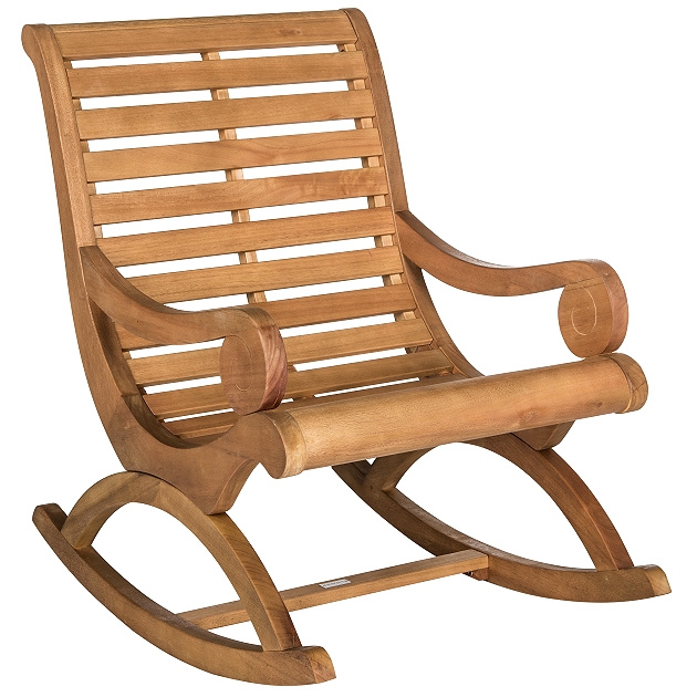 Teak Type Plantation Patio Rocking Chair, Plantation Patio Furniture Outdoor Furniture